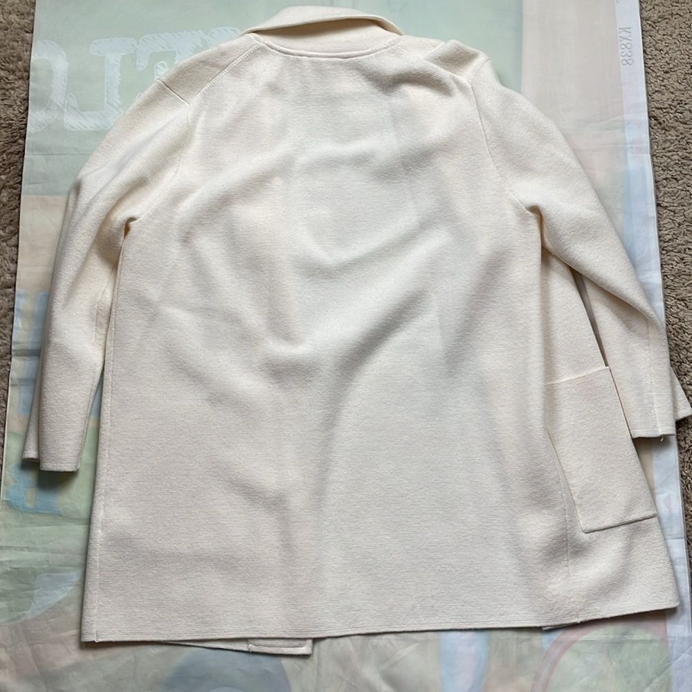 J. Crew Sophie Open Front Sweater Wool Knit Blazer Small Ivory J0244  $148 - Picture 10 of 10